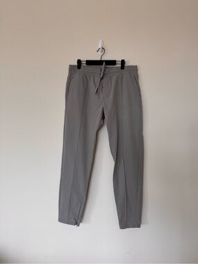 Arne Size L Men's Grey Athleisure Drawstring Pants Zipper Ankle